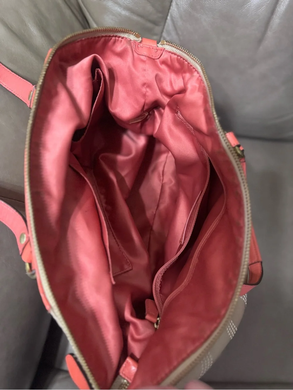Coach Pink Coral Signature Large Shoulder Tote